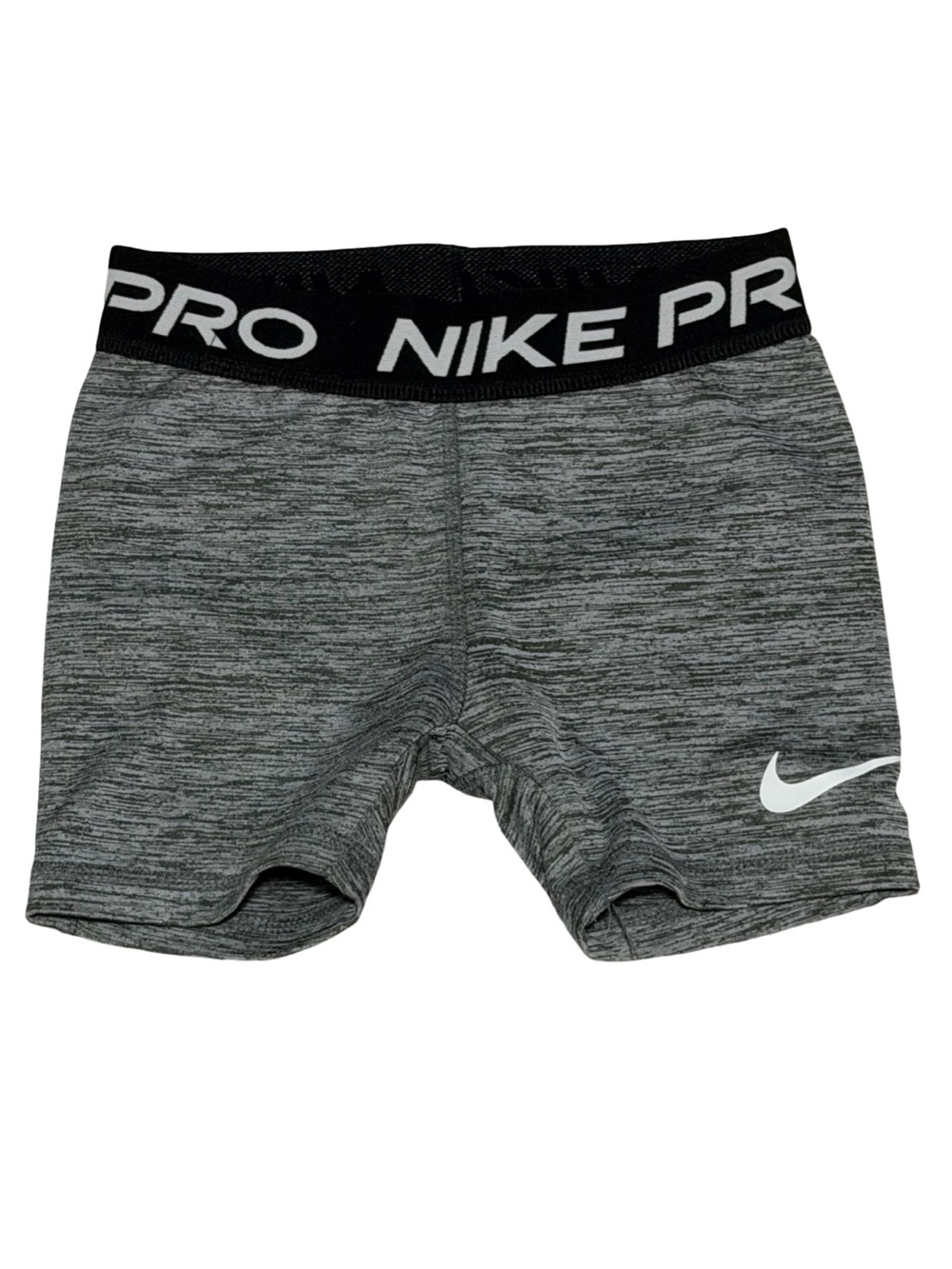 Nike Pro Girls Gray Compression Shorts Athletic Performance Activewear